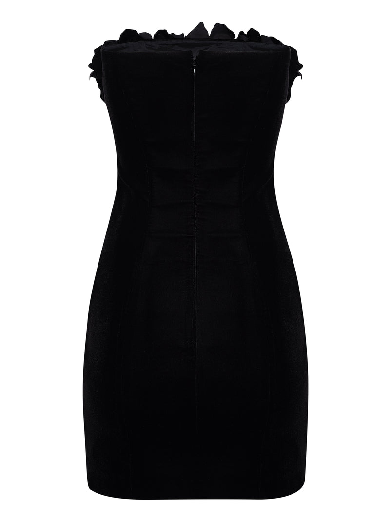 Strapless Velour Mini Dress