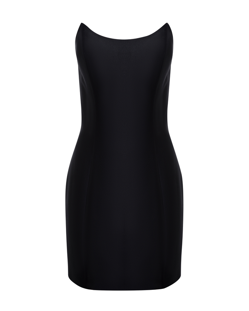 Strapless Silk Wool Mini Dress