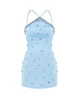 Halter Neck Embellished Mini Dress