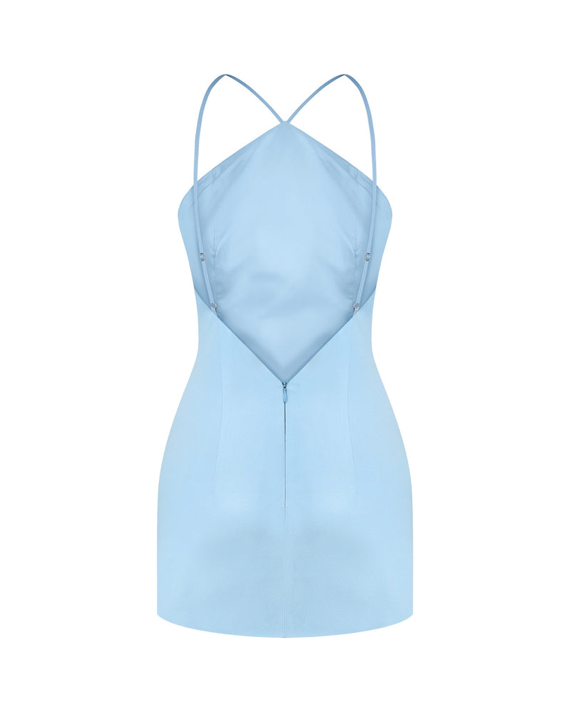 Halter Neck Embellished Mini Dress